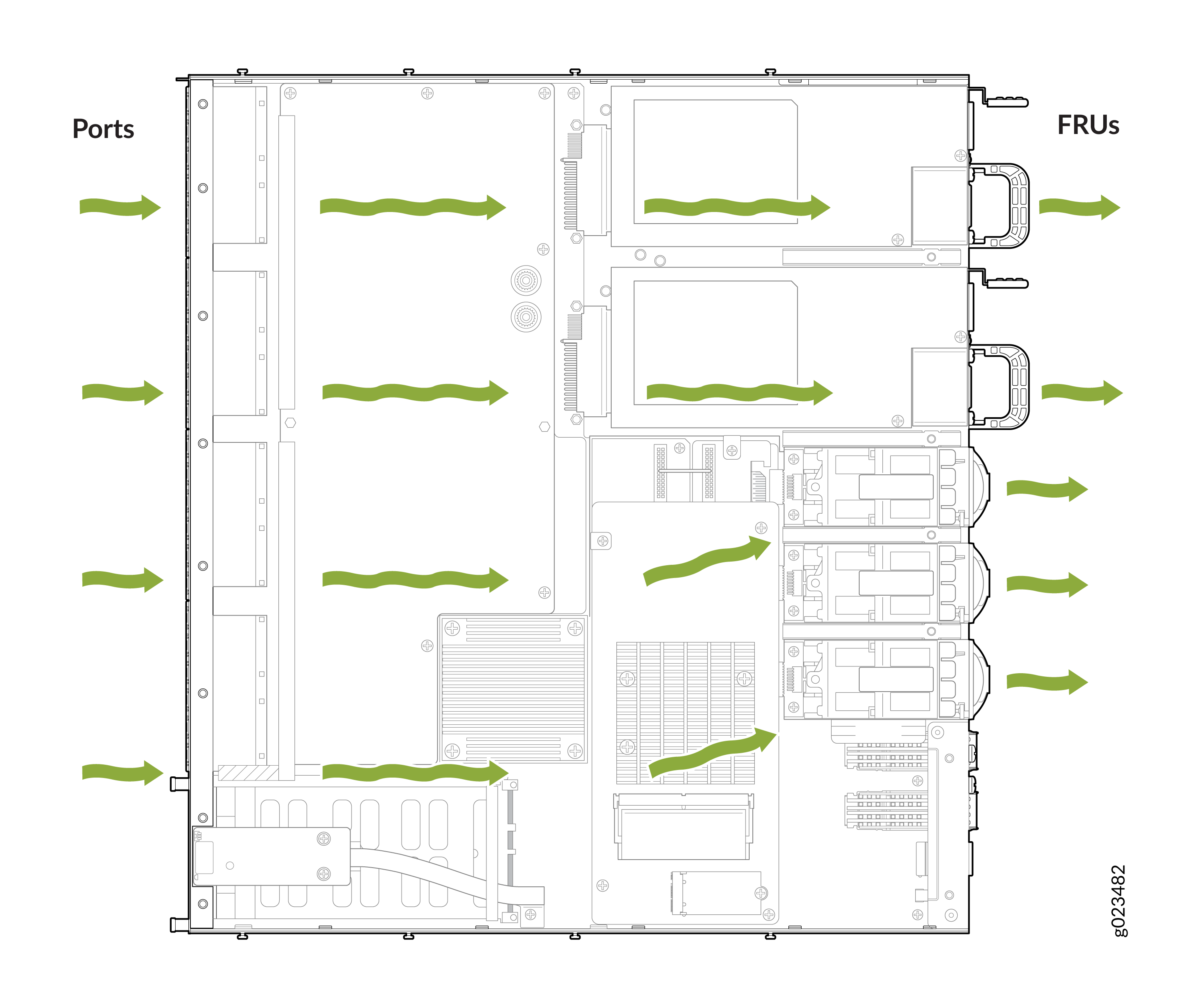 Airflow Through the Chassis - EX5200-48MP