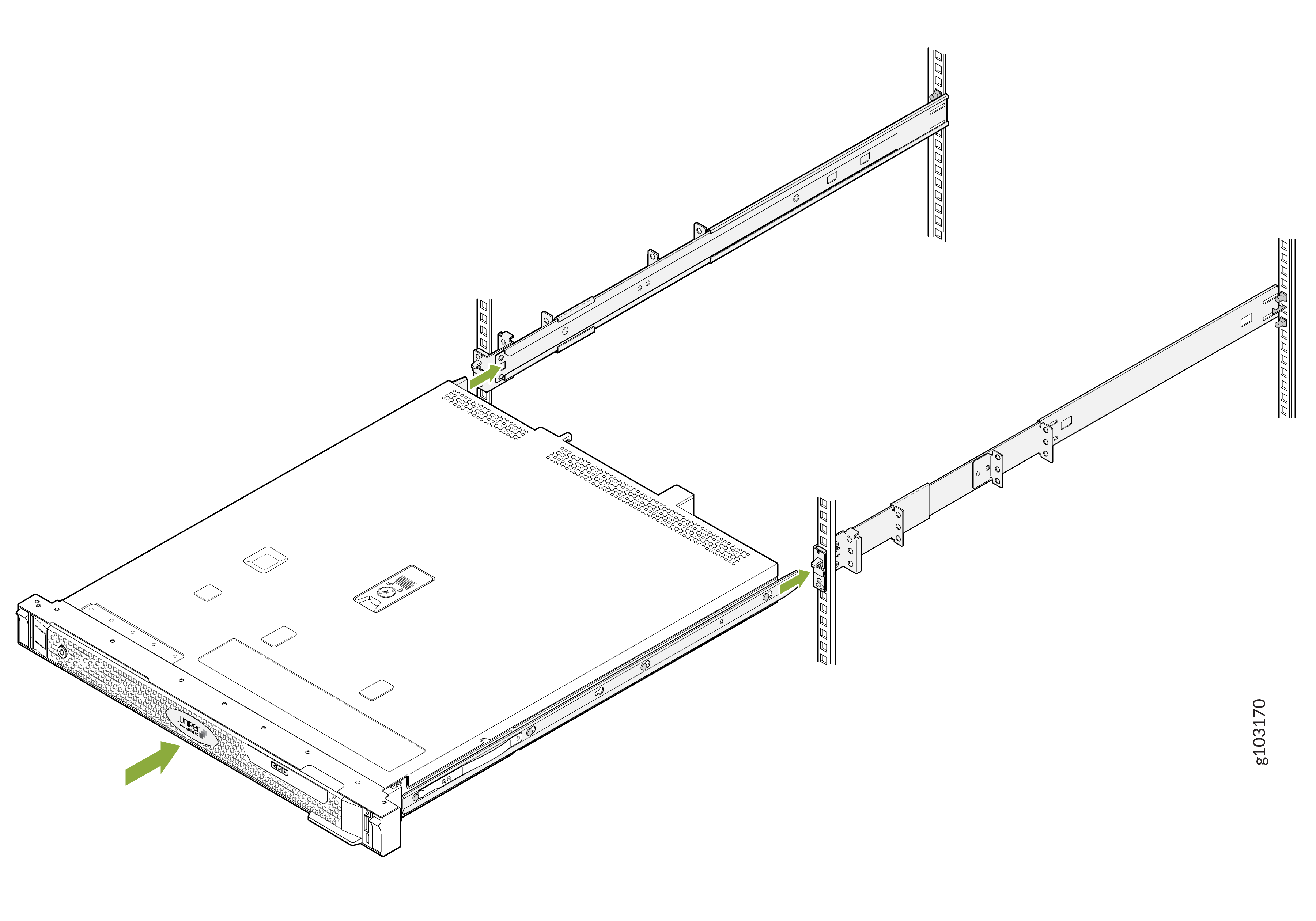 Slide the Device into the Mounting Rails