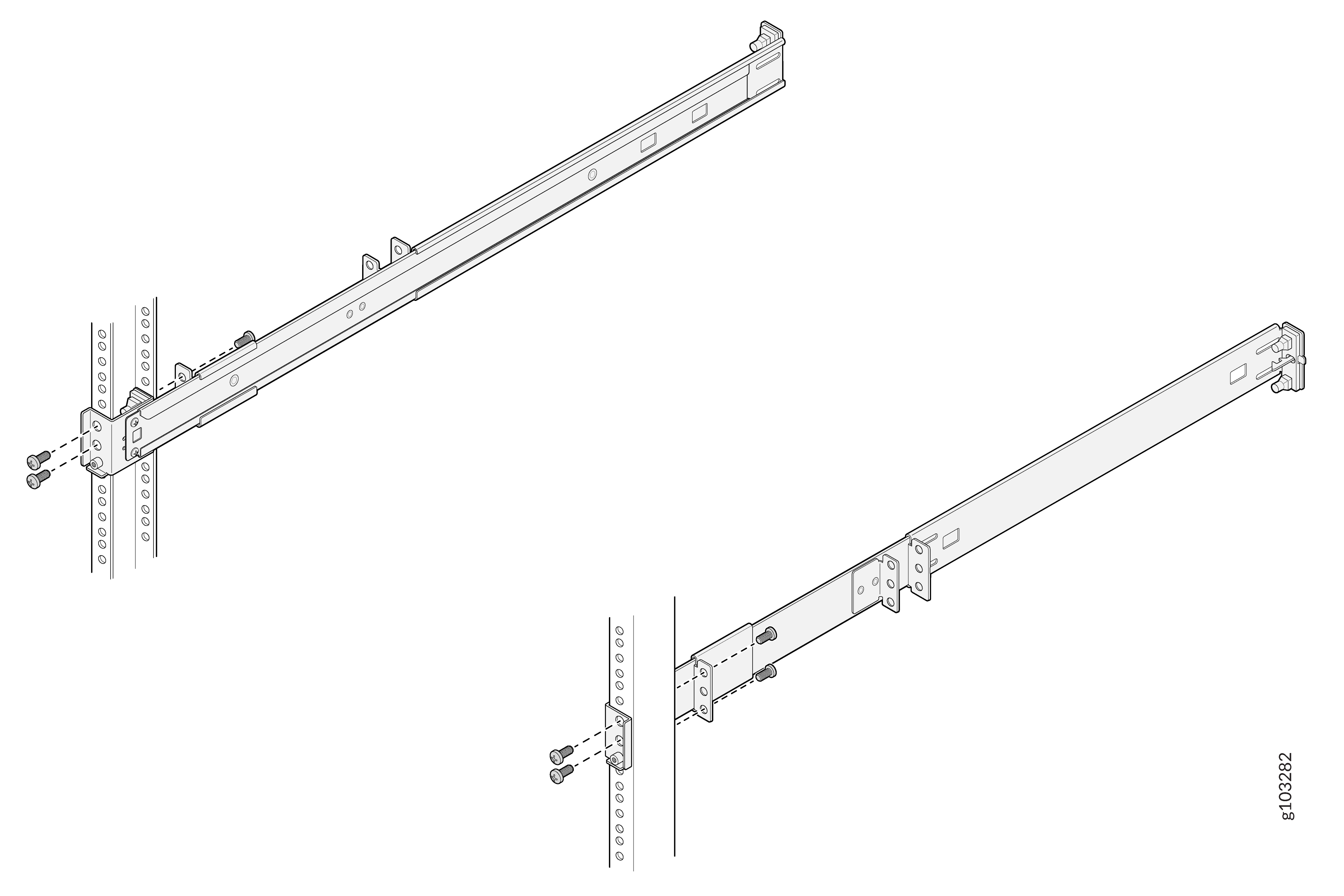 Secure Mounting Rails to Rack