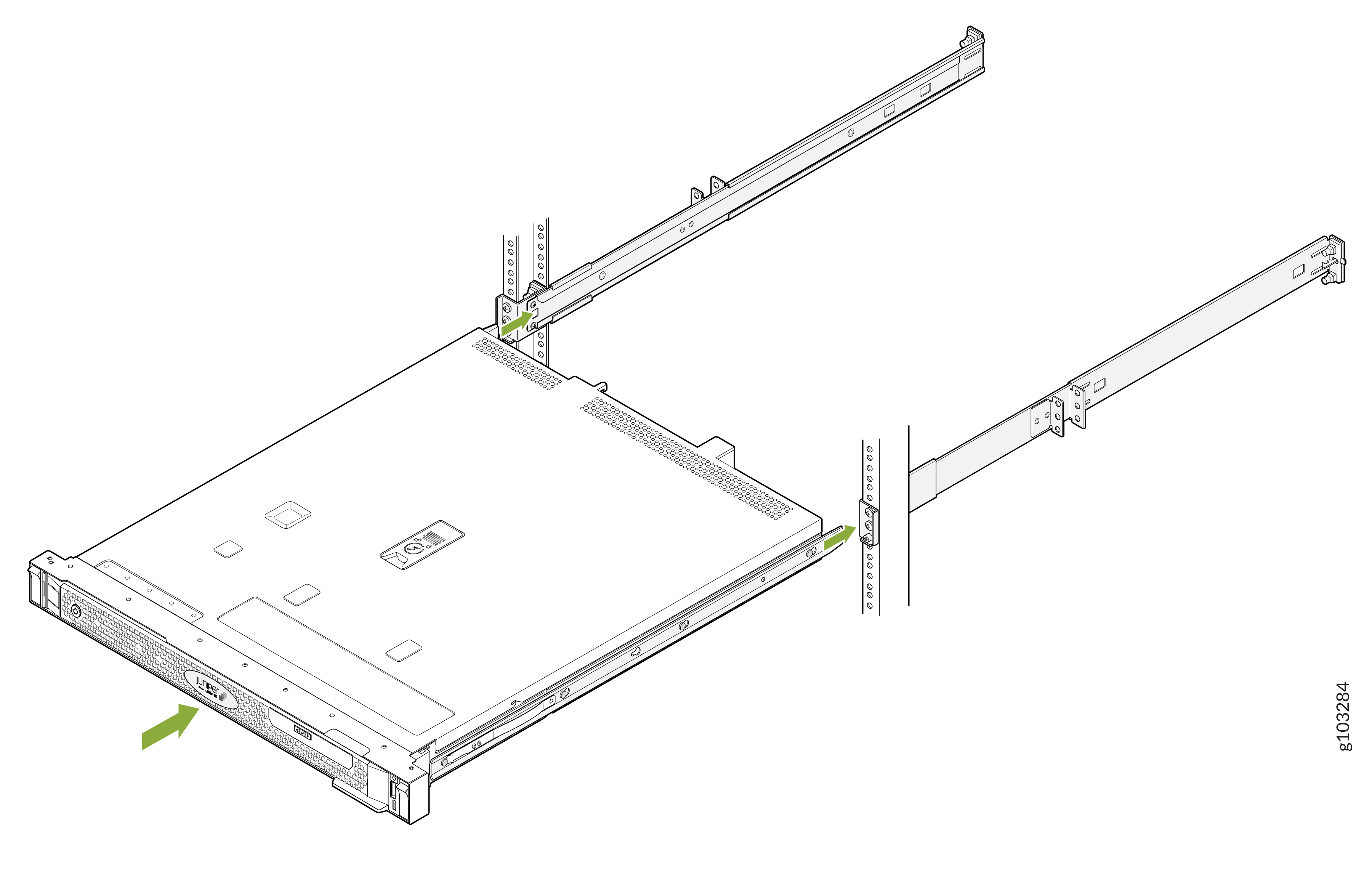 Slide the Device into the Mounting Rails