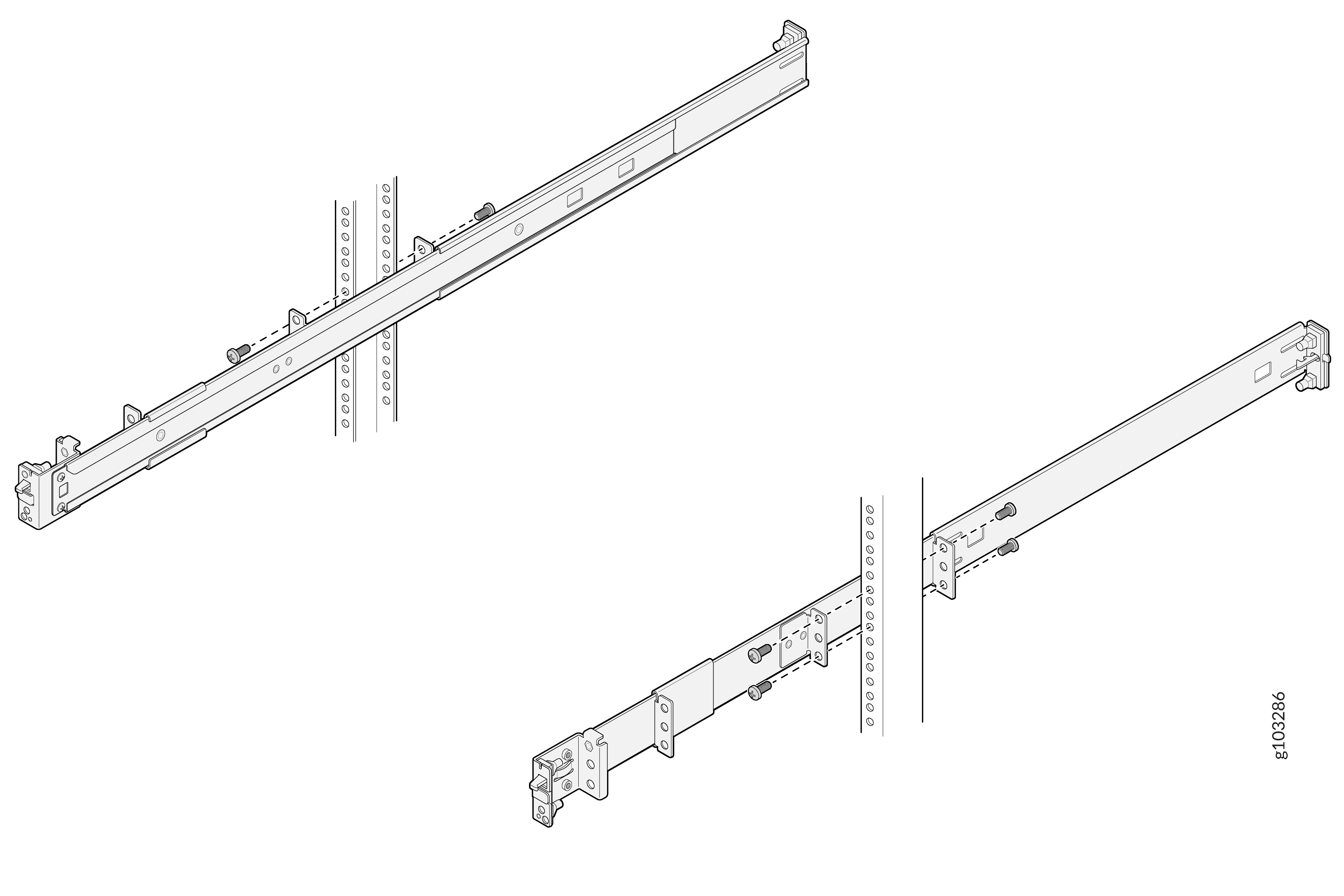 Attach Mounting Rails to the Rack