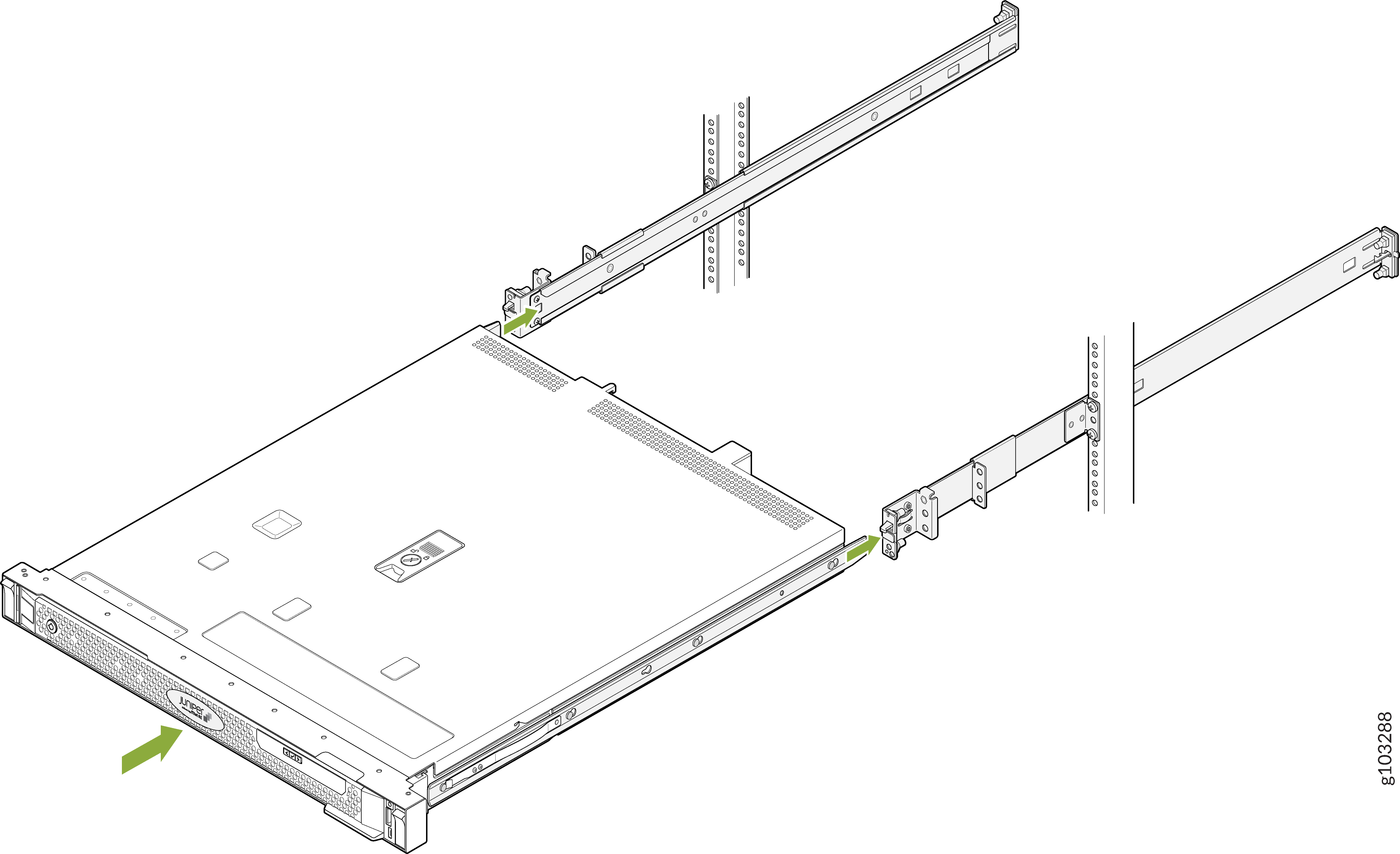 Slide the Device into the Mounting Rails