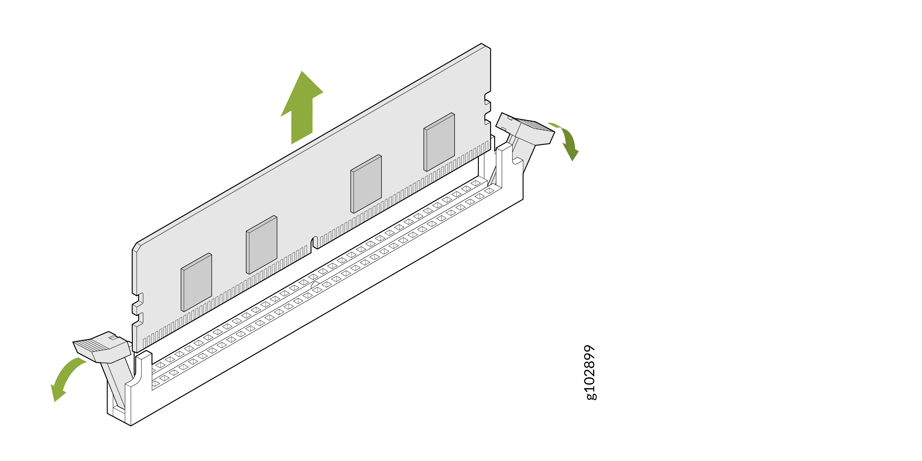 Removing a RAM module from a motherboard by pressing down clips on both sides to unlock and lift the module.