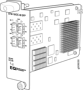 Line drawing of a network interface card with network ports, heat sinks, and electronic components for computer installation.