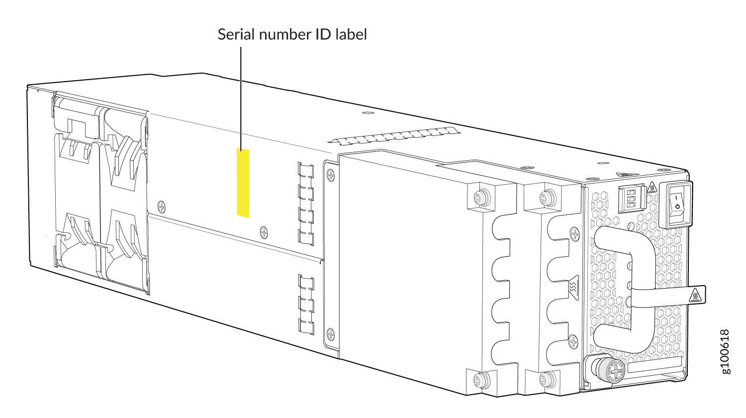 JNP10K-PWR-DC2 Power Supply Serial Number Location
