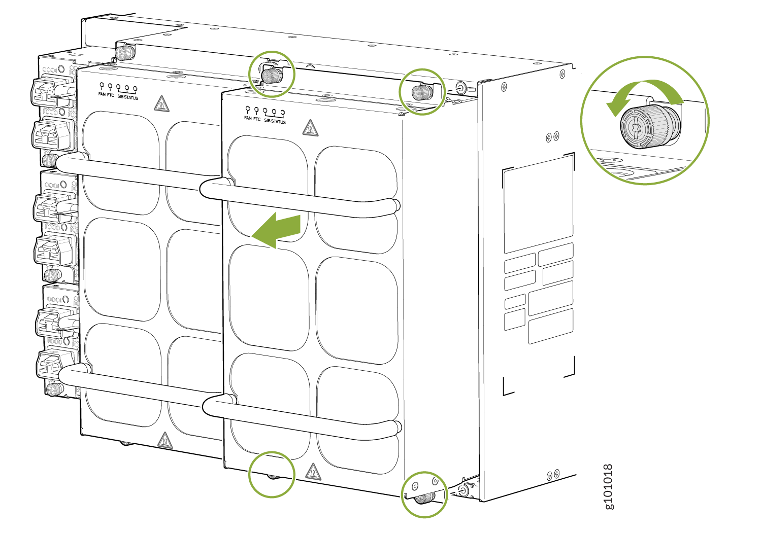 Remove an MX10004 Fan Tray