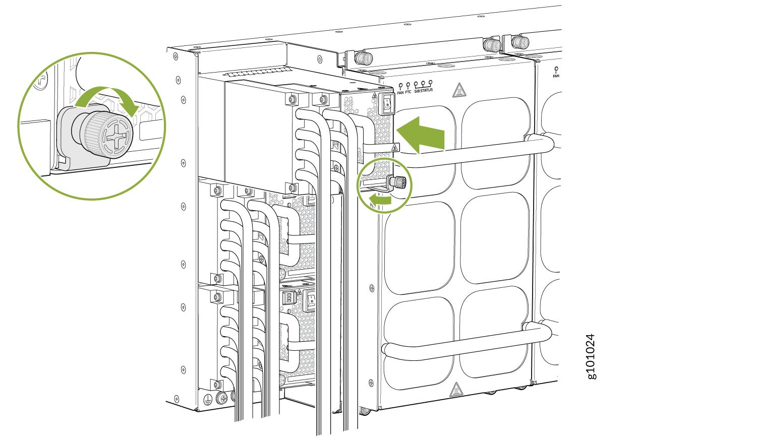 Install a JNP10K-PWR-DC2 in an MX10004