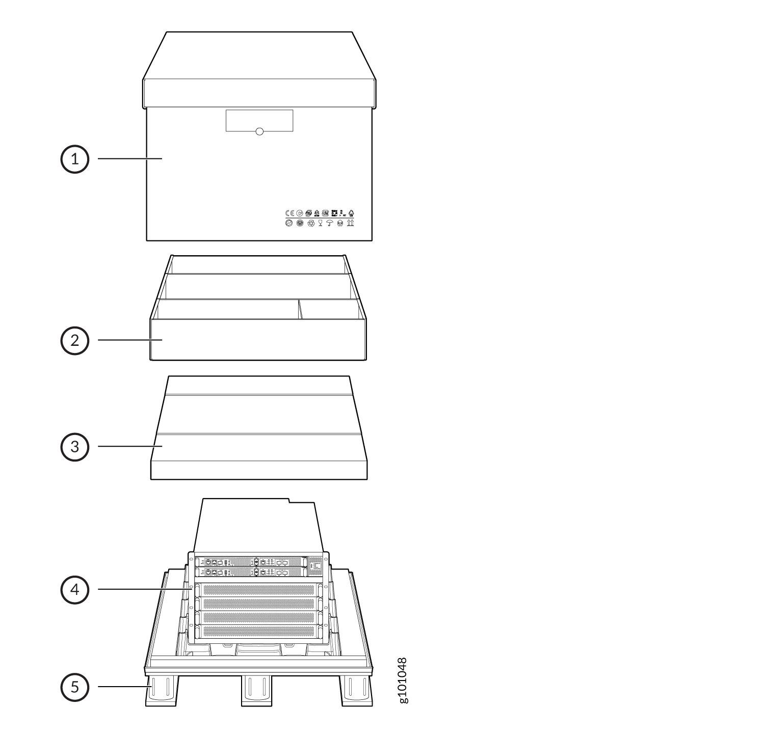 Stacking Configuration for Packing the MX10004 Chassis