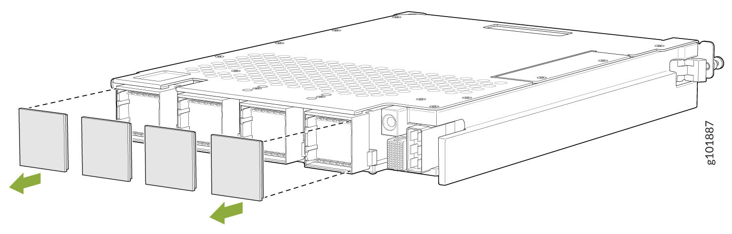 Illustration of a server storage bay with slots for hard drives. Arrows show insertion direction for drives.