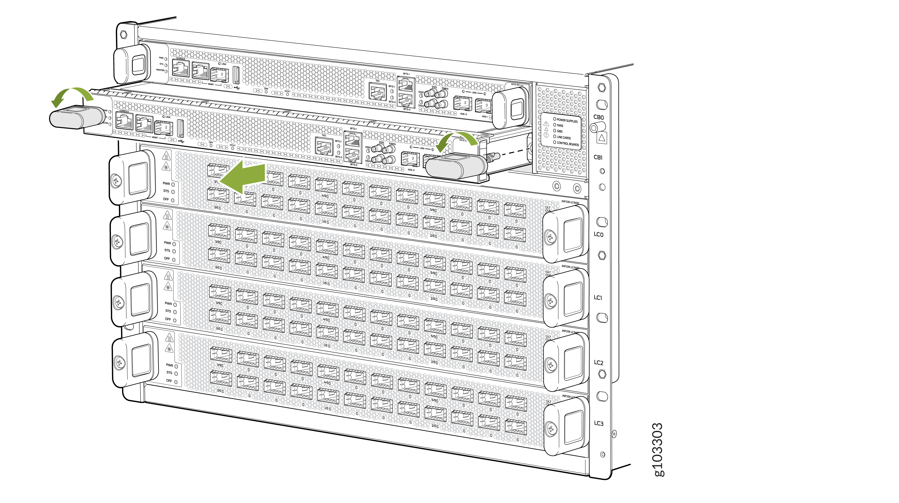 Removing JNP10K-RE3 Routing and Control Board