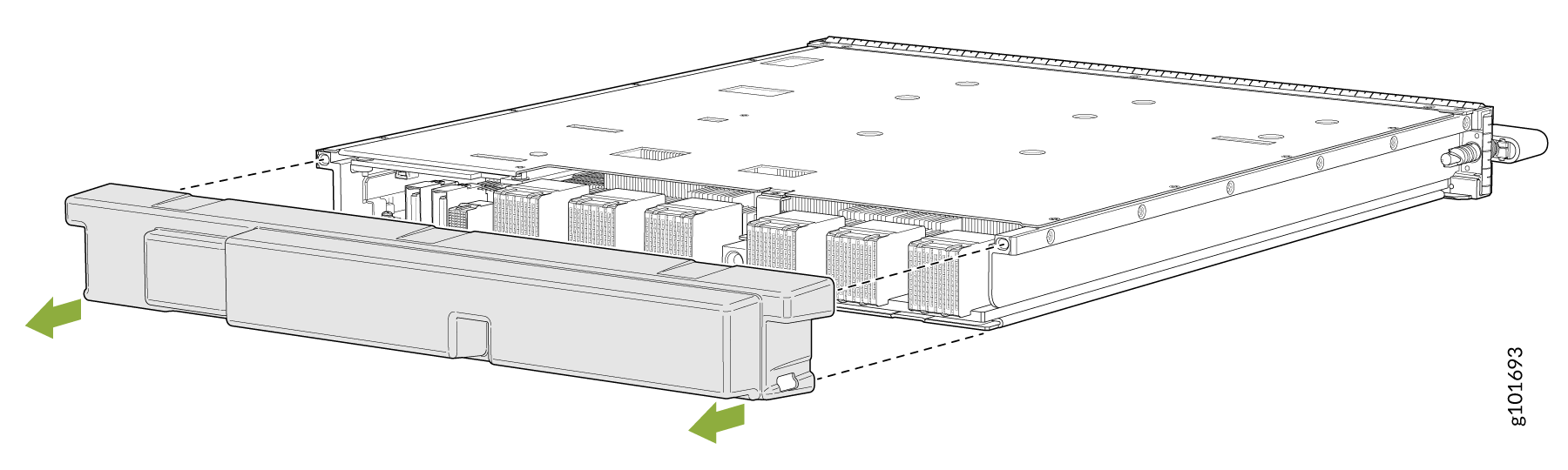 Remove Protective Plastic Cover from the MX10K-LC9600 Interface Connectors