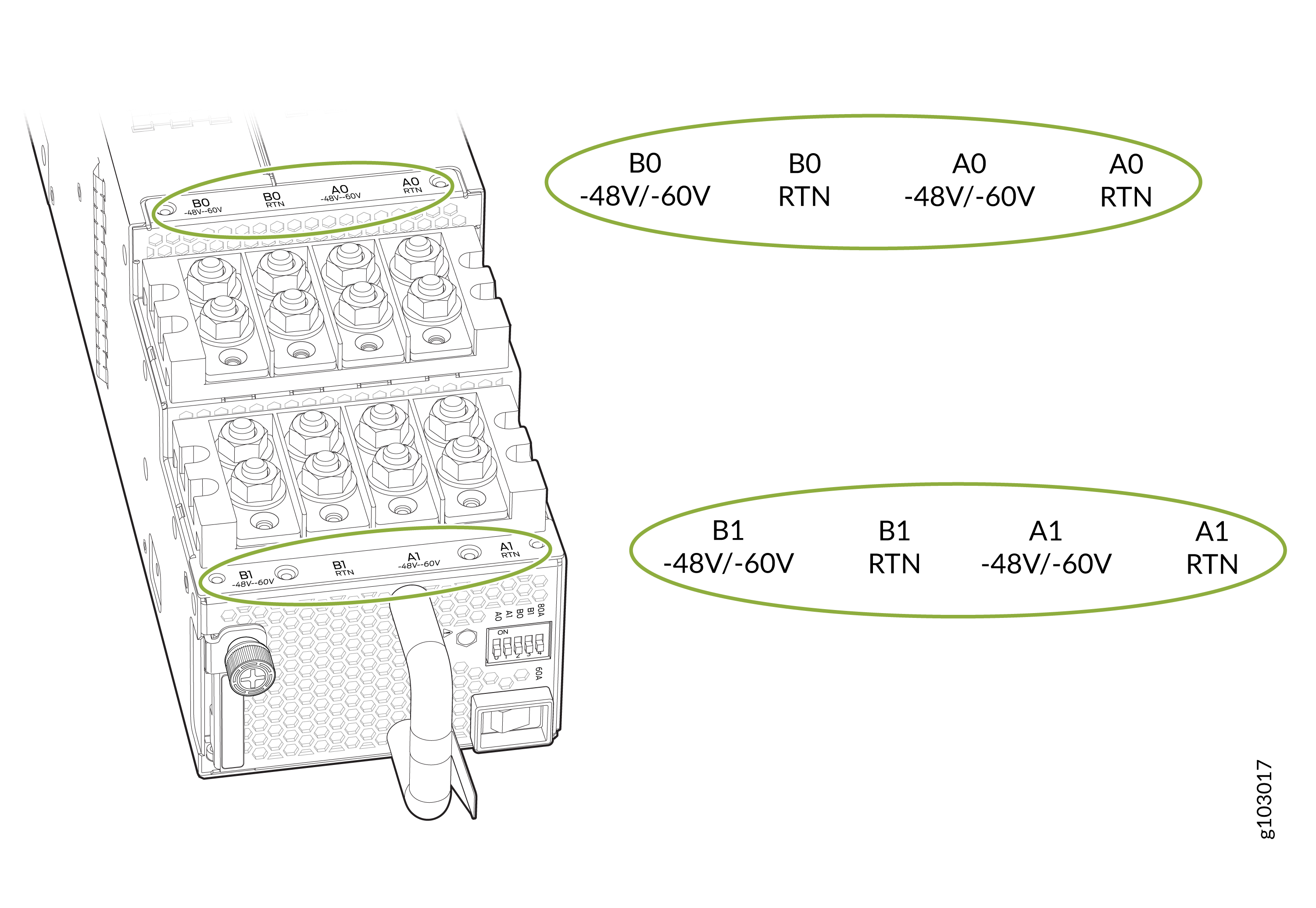 JNP10K-PWR-DC3 Input Terminal Marking