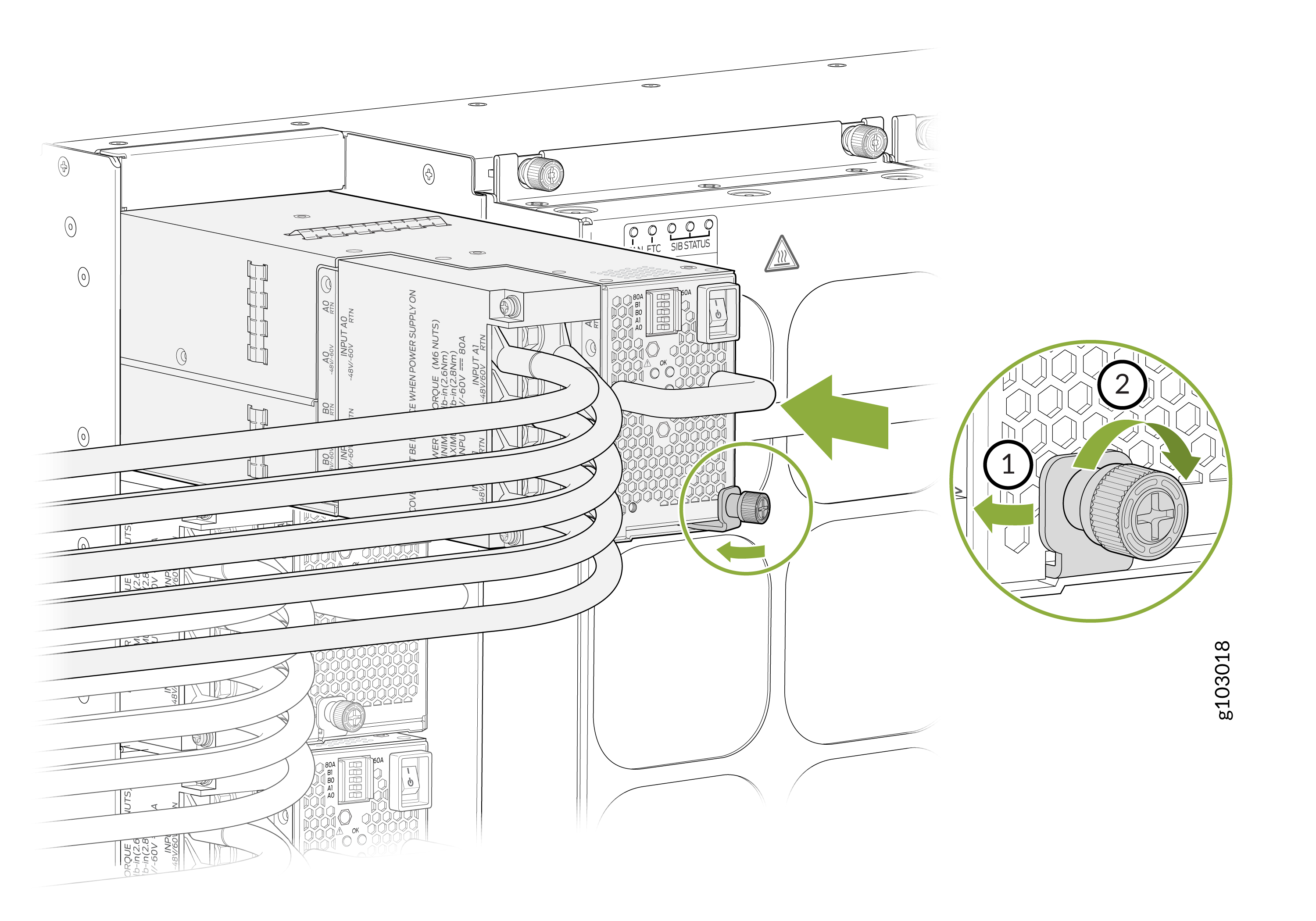 Install a JNP10K-PWR-DC3 in an MX10004