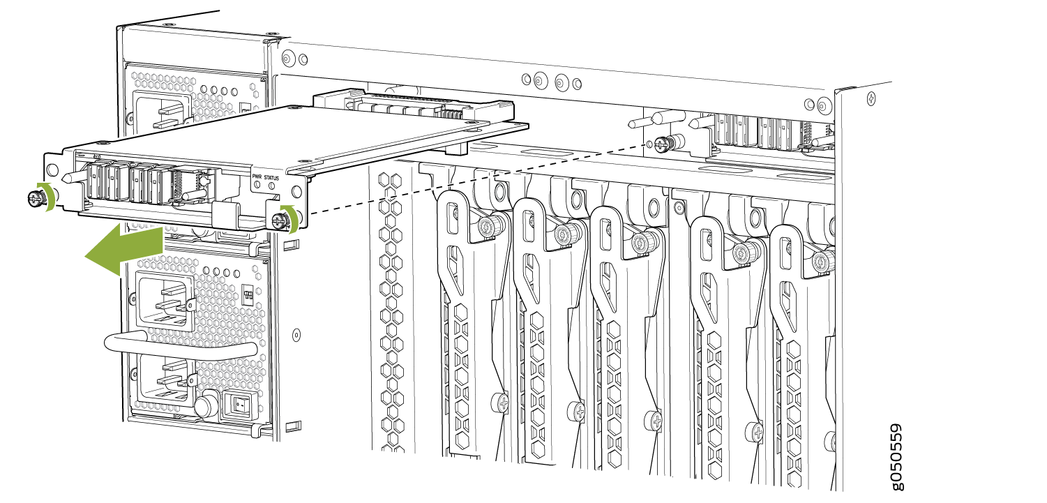 Removing an MX10008 Fan Tray Controller