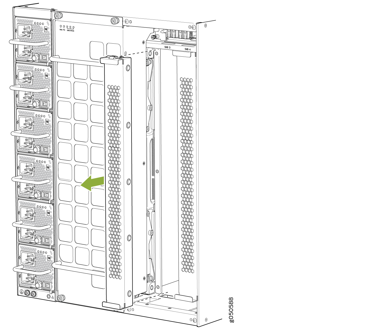 Removing an SFB Cover Plate on an MX10008