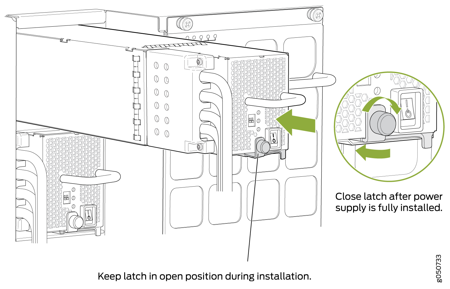 Installing a JNP10K-PWR-DC Power Supply in an MX10016