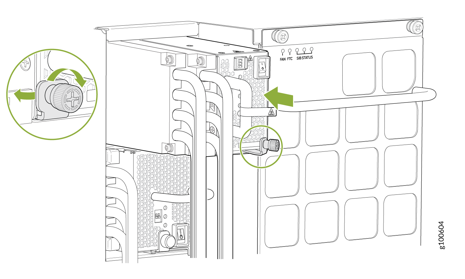 Installing a JNP10K-PWR-DC2 in an MX10016