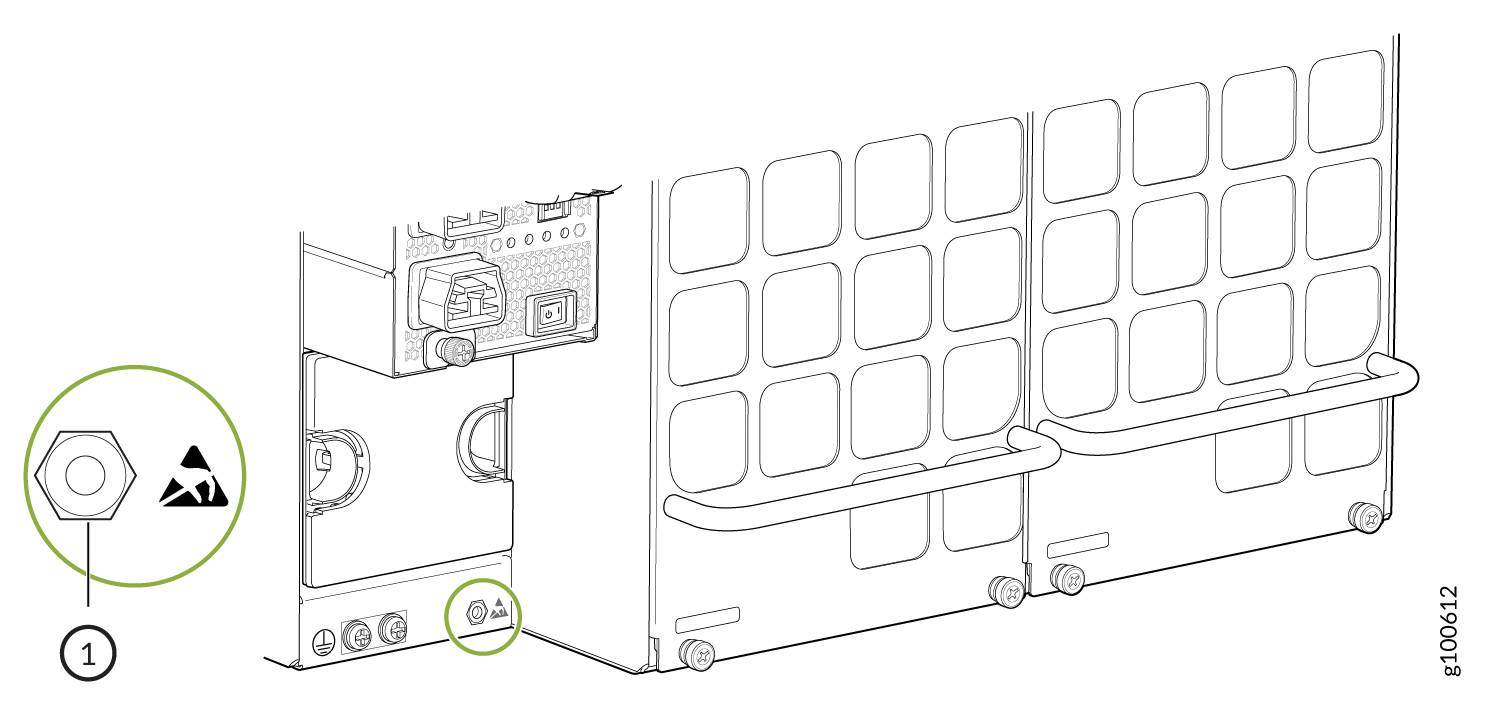 ESD Point on the MX10016 Chassis Rear