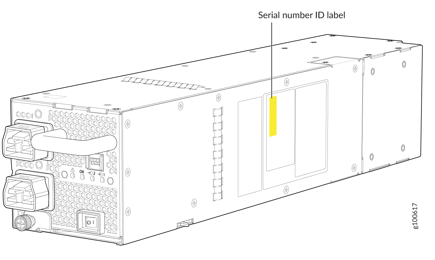 JNP10K-PWR-AC2 Power Supply Serial Number Location