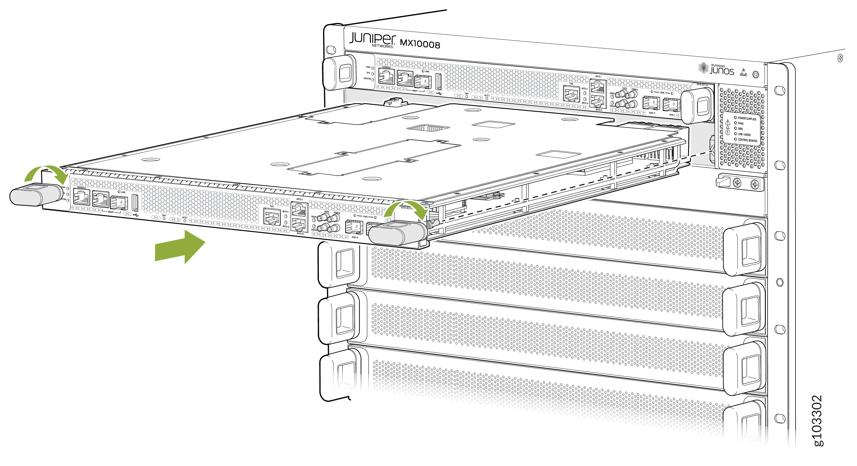 Installing JNP10K-RE3 Routing and Control Board on MX10008