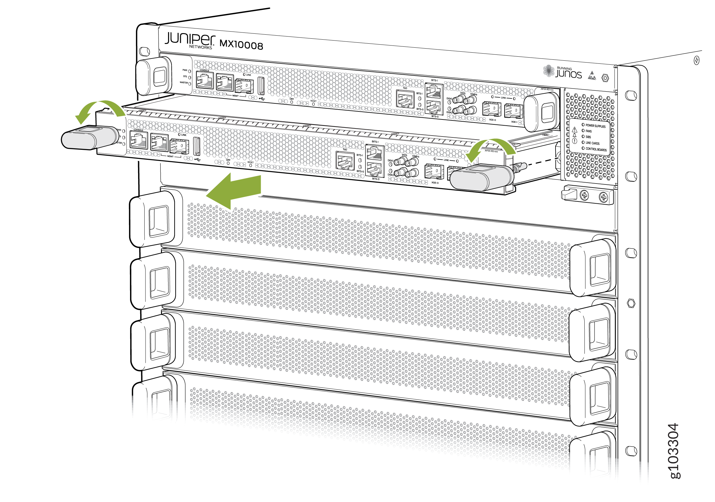 Removing JNP10K-RE3 Routing and Control Board on MX10008