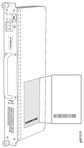 AC Power Supply Module Serial Number Label