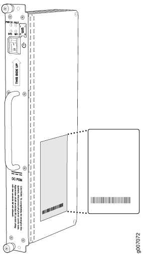 DC Power Supply Module Serial Number Label