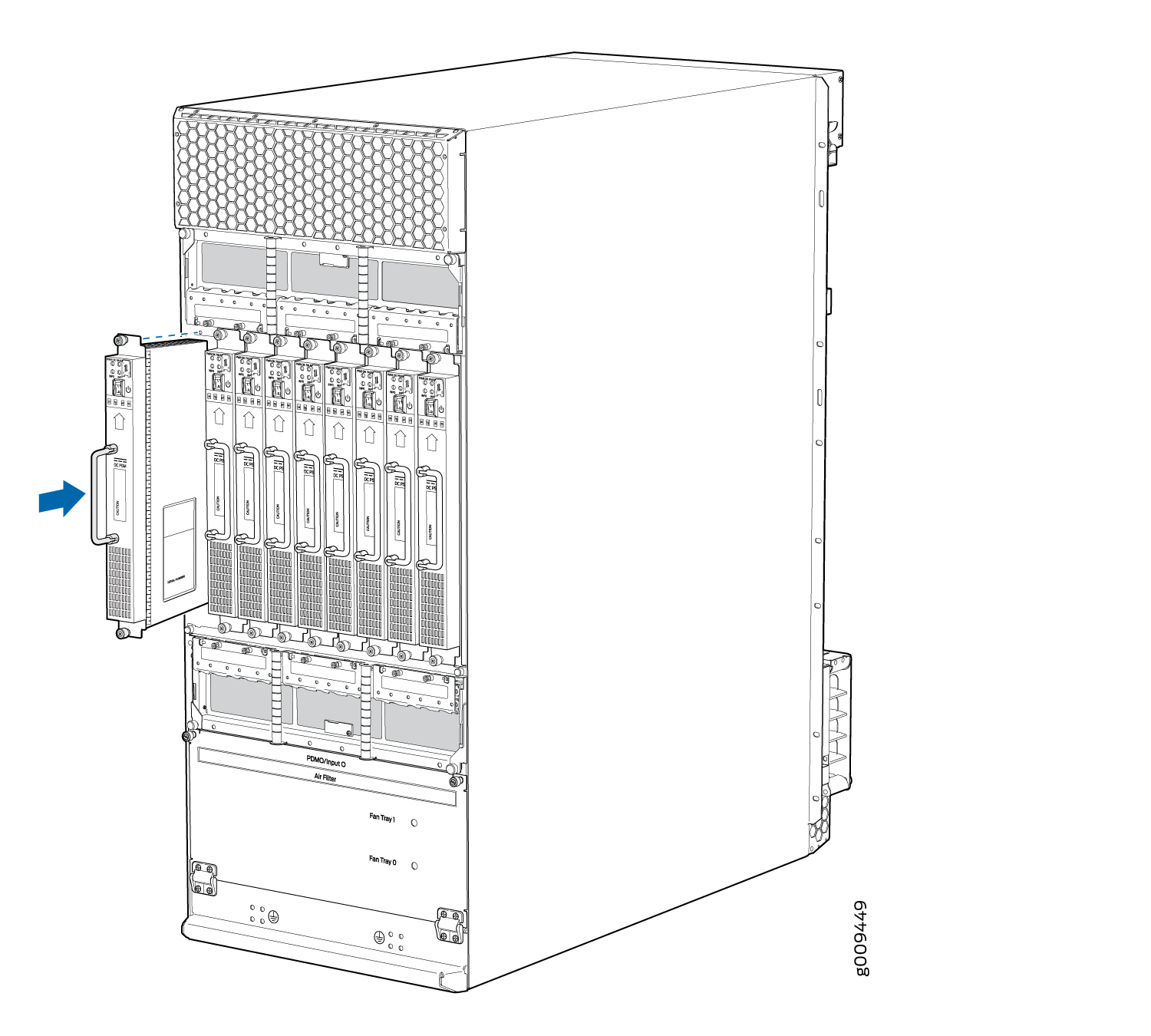 Installing an MX2008 Router DC Power Supply Module