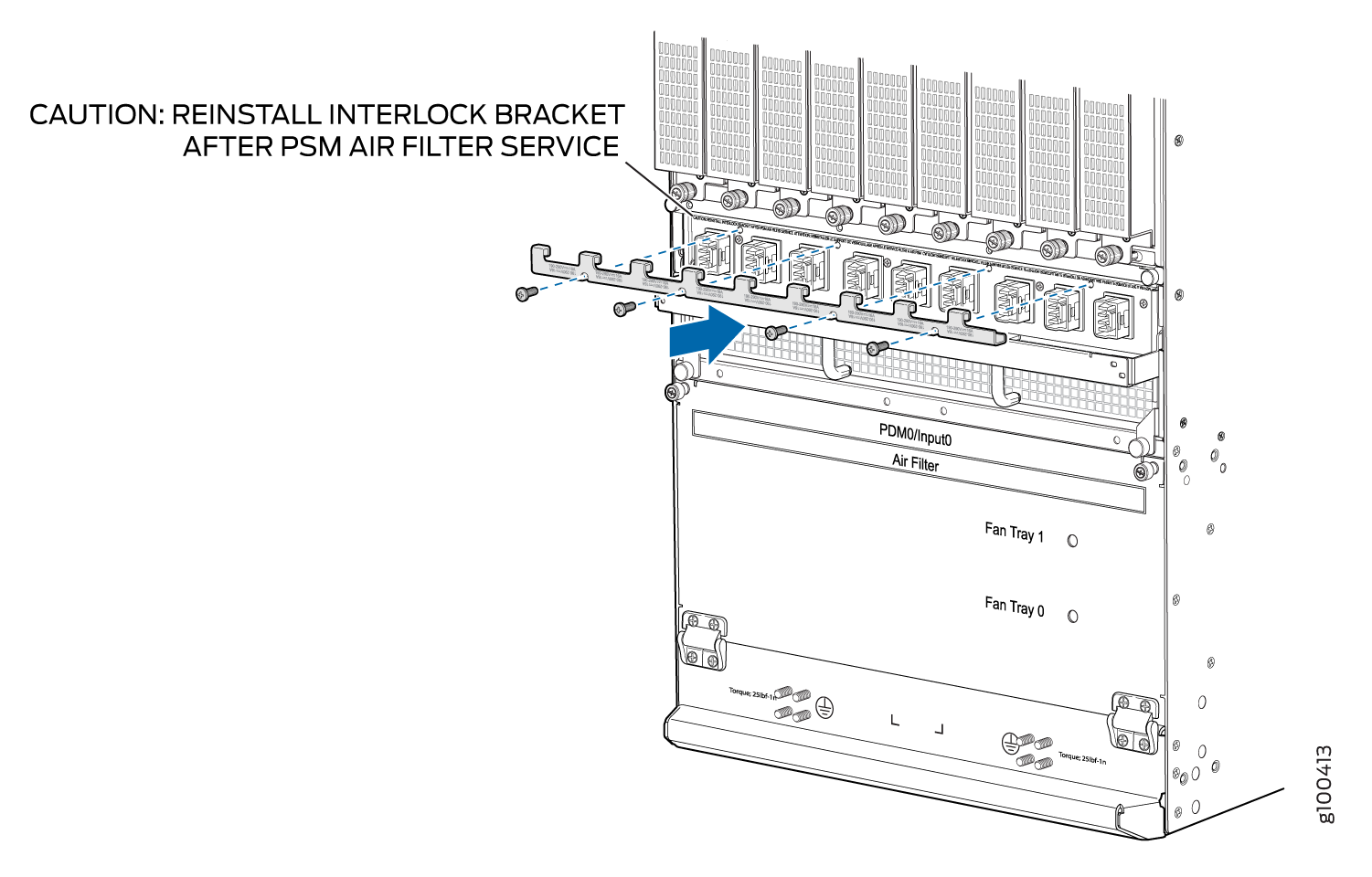 Installing the Mechanical Interlock Bracket (with the DC PDM 240 V China PSM Installed)