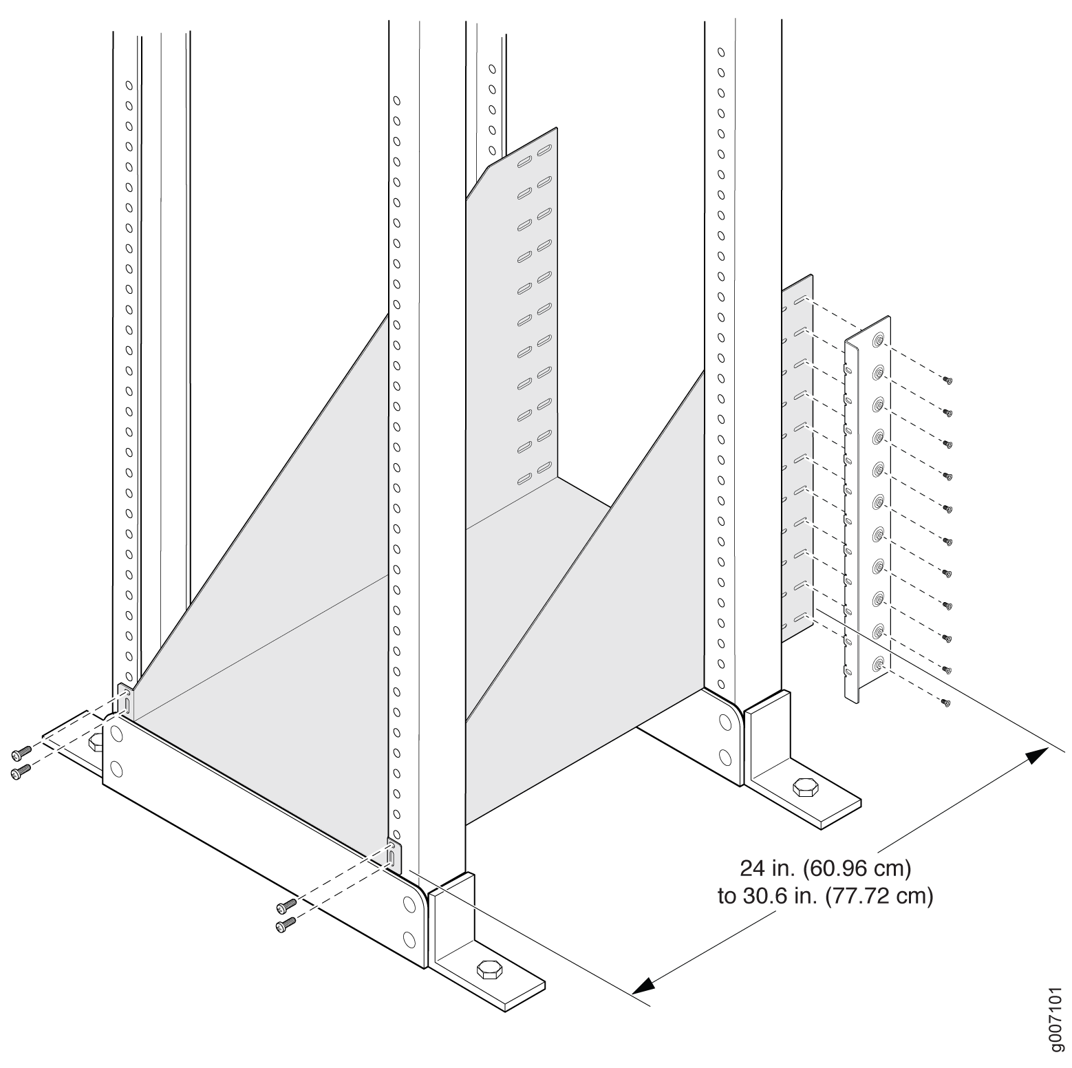 Mounting Hardware for a Four-Post Rack or Cabinet