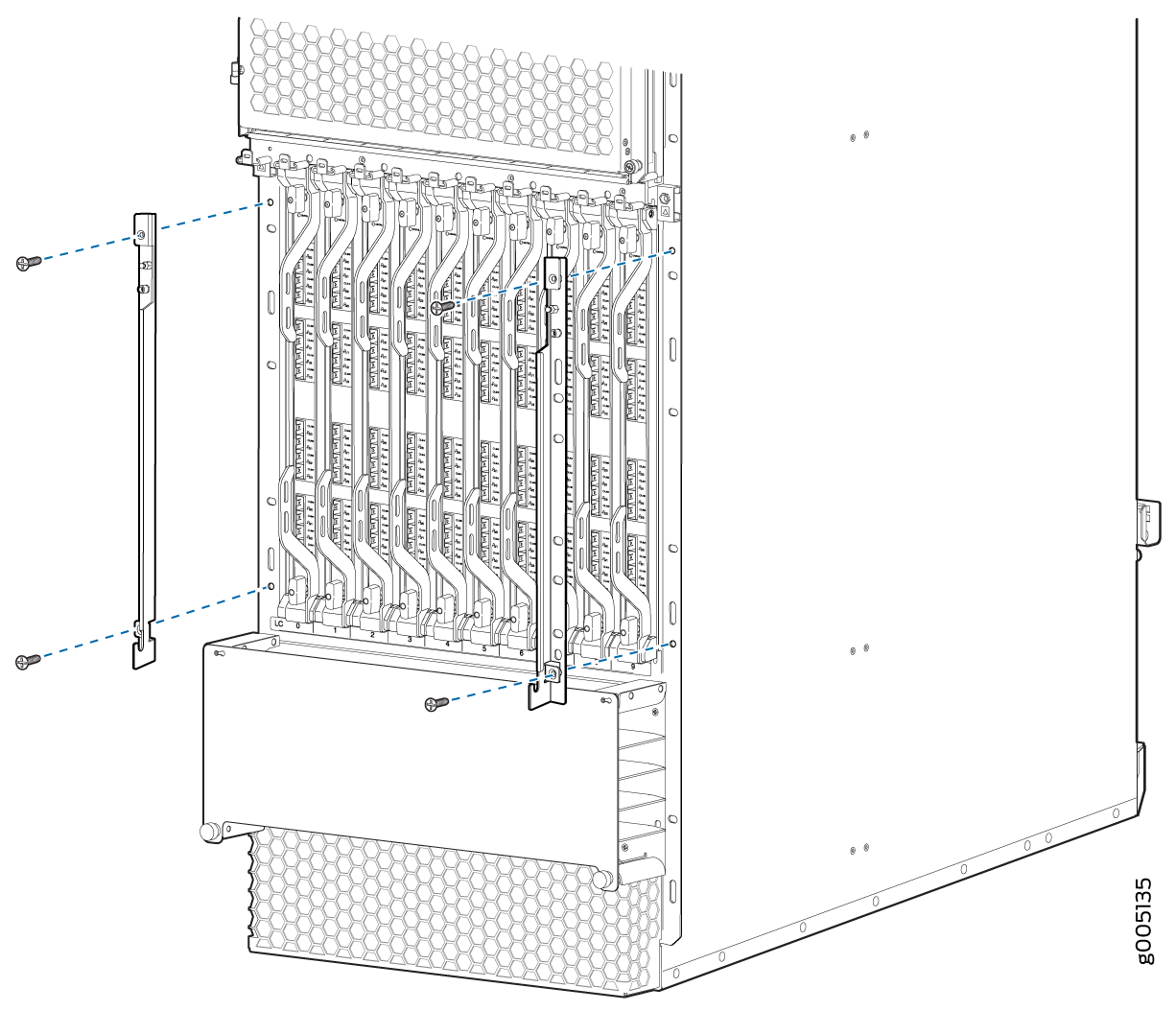 Installing the Extended EMI Cover Mounting Brackets