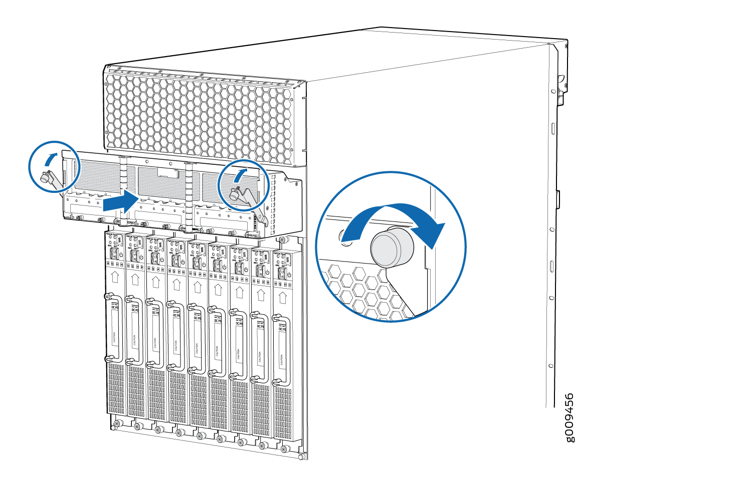 Installing an MX2008 Router Power Distribution Module