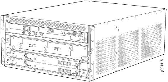 Cisco 7200 series network router front panel with slots for network interface cards and components.