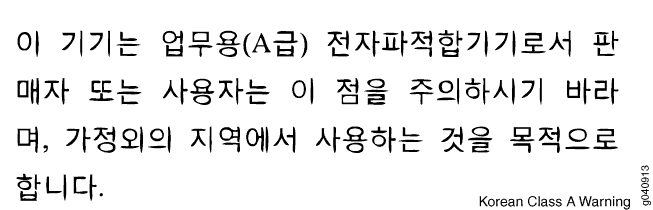 Korean Class A Warning: This device is for business use and intended for non-residential areas.