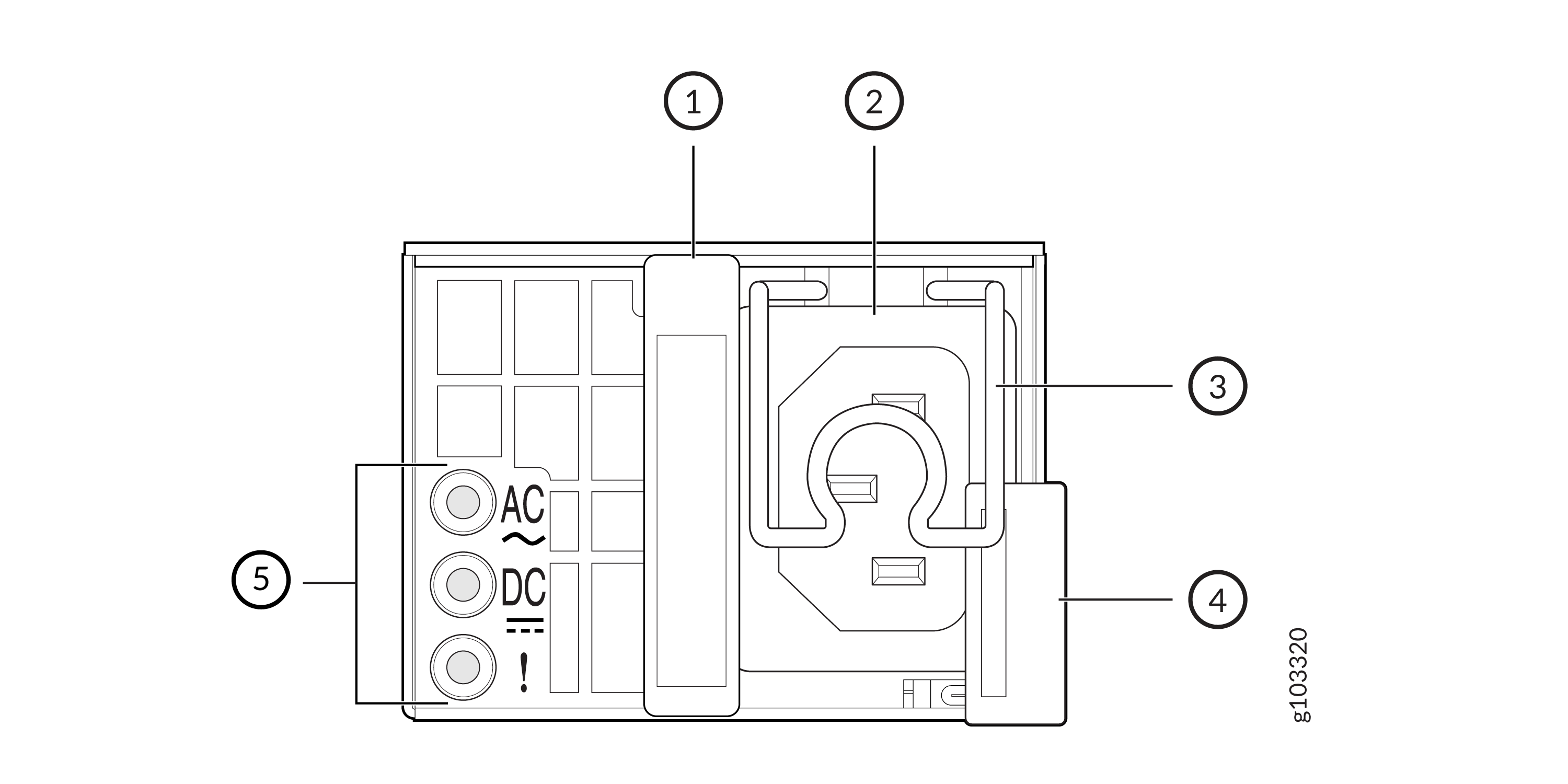 JPSU-850W-AC-AFO PSU (Front view)