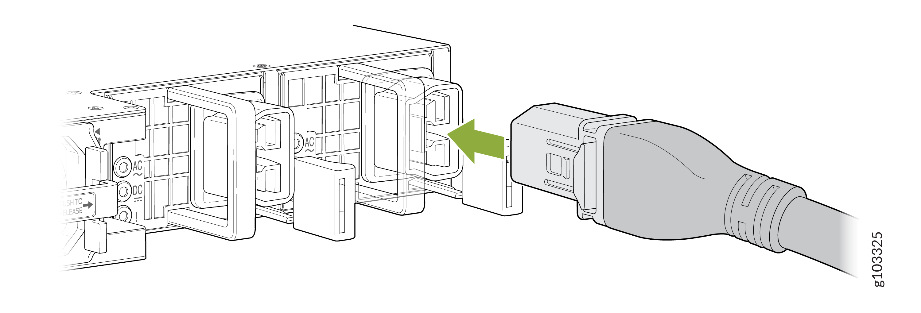 Connect Power Cord to the MX301 and MX301-M HVAC/DC PSU