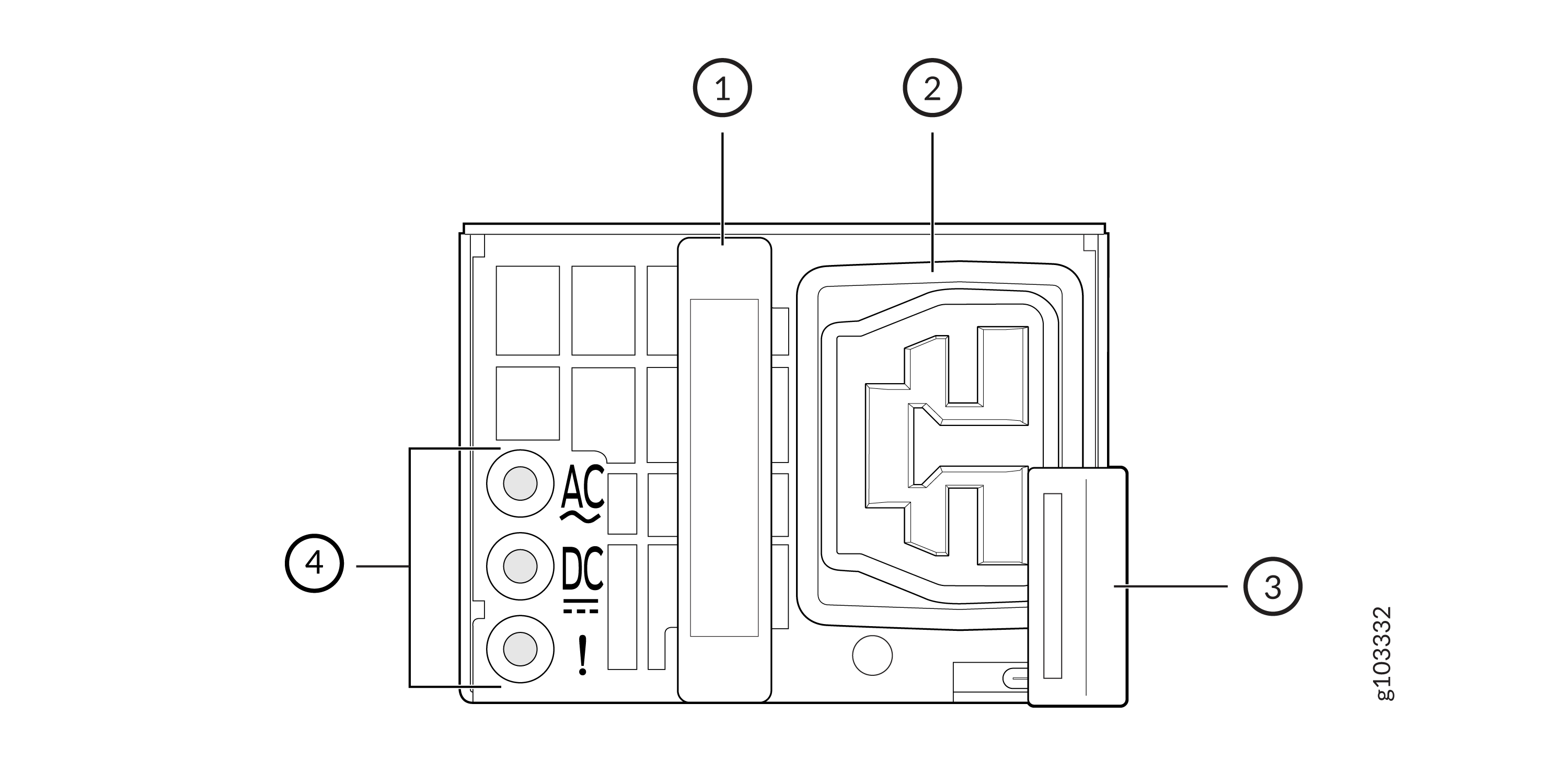 JPSU-850W-HV-AFO PSU (Front View)