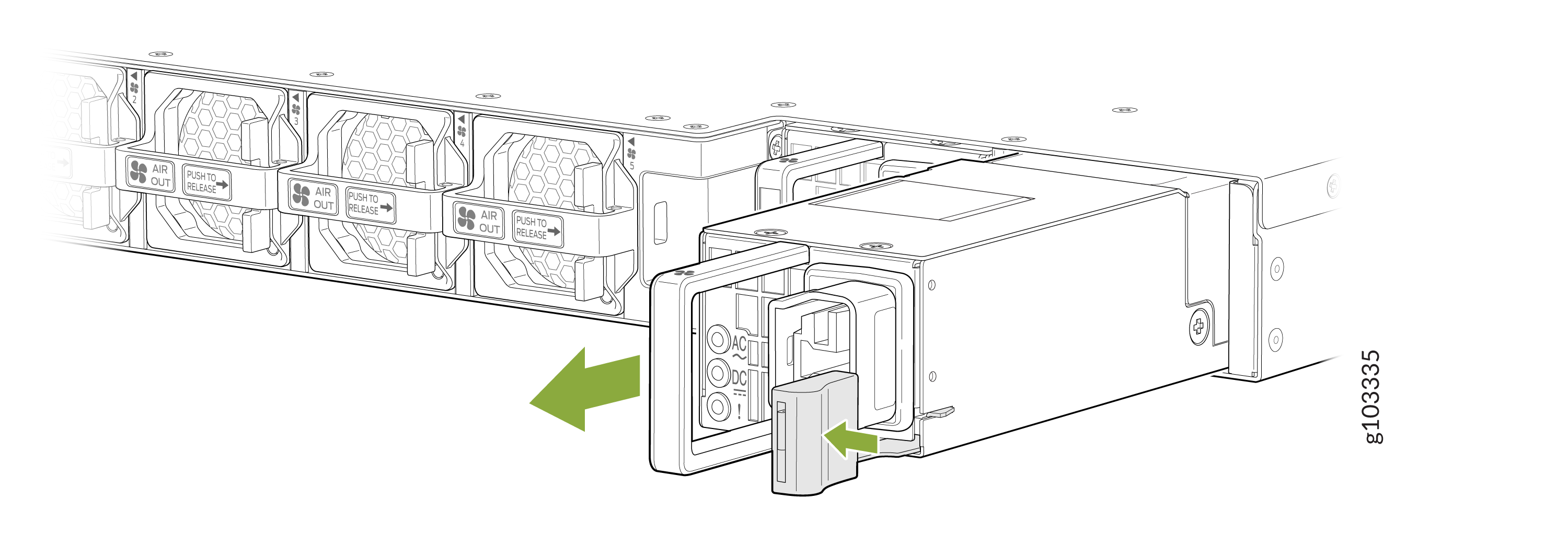 Remove the HVAC/DC PSU