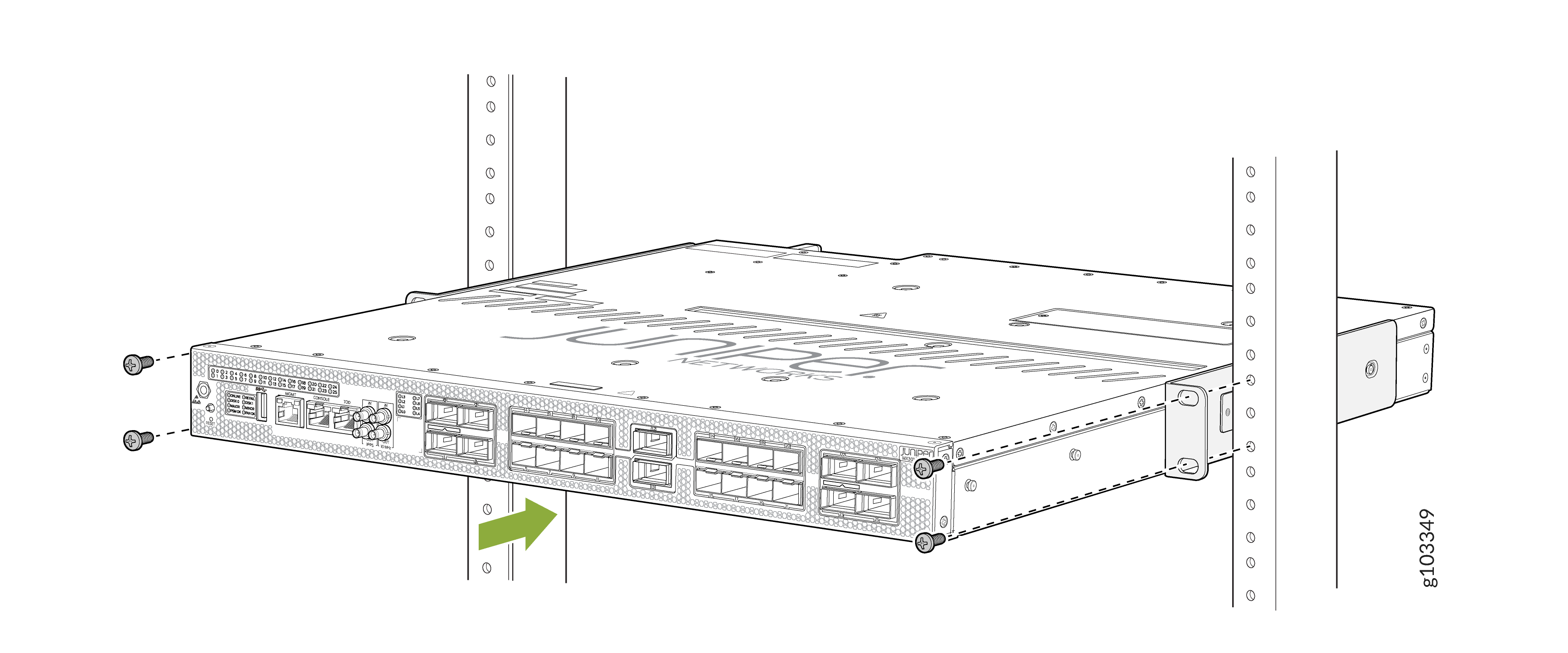 Attach the Router to a Two-Post Rack