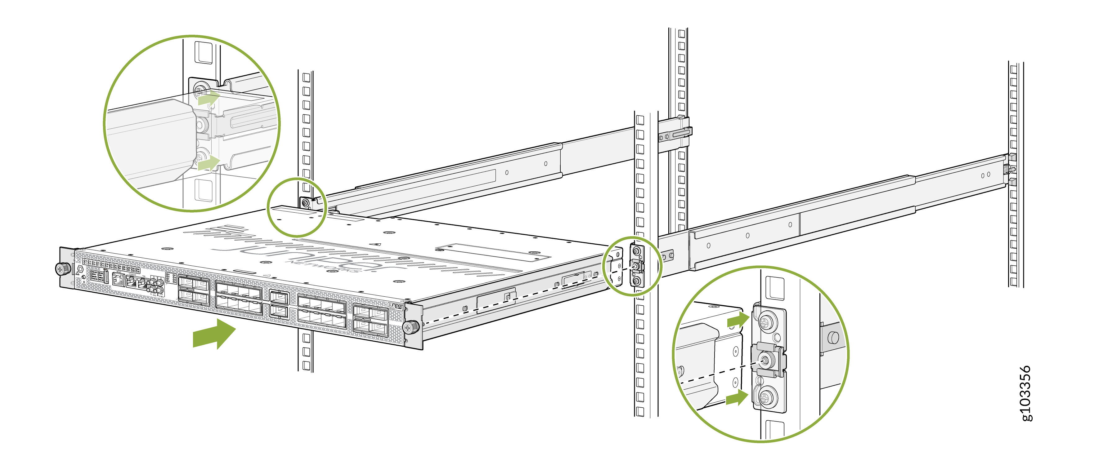 Slide the Router into the Rack