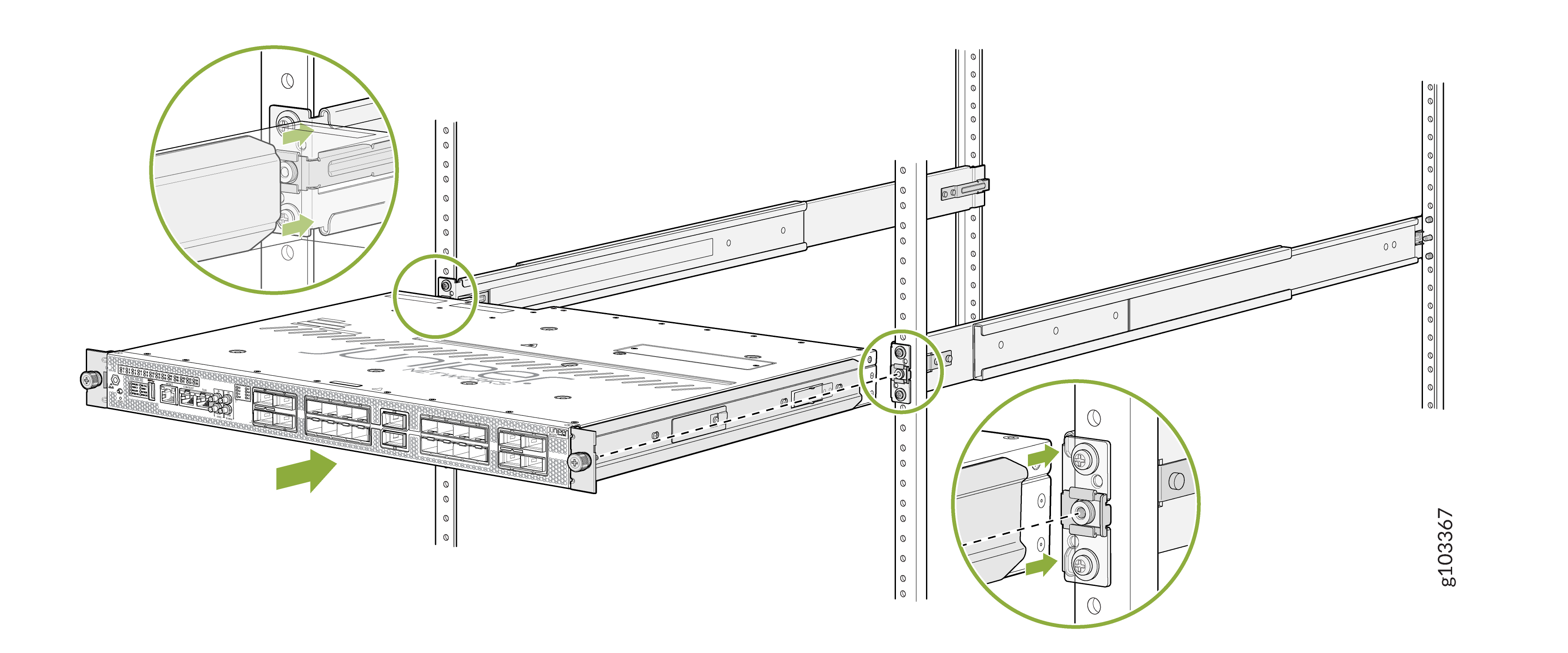 Slide the Router into the Rack