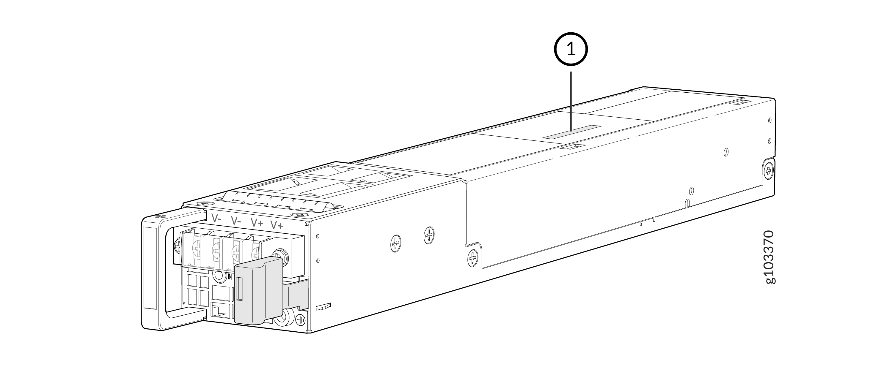 Serial Number ID Label on MX301 and MX301-M DC PSU