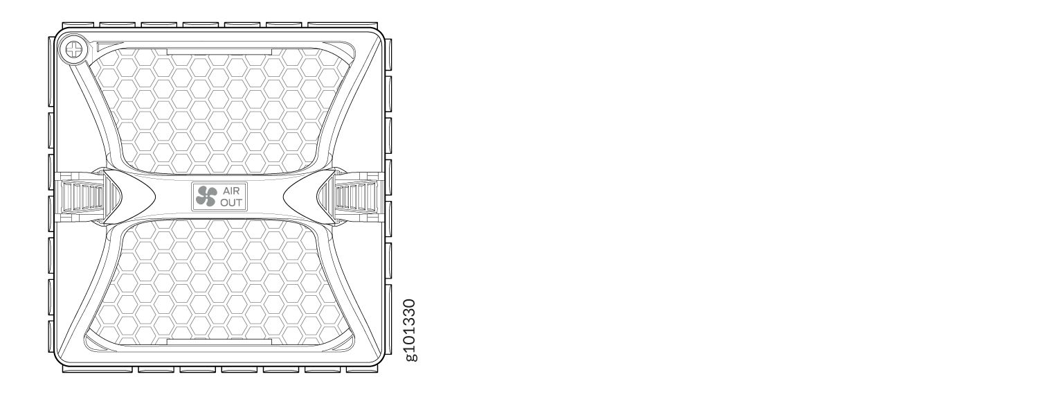 Technical drawing of a ventilation system component with 
