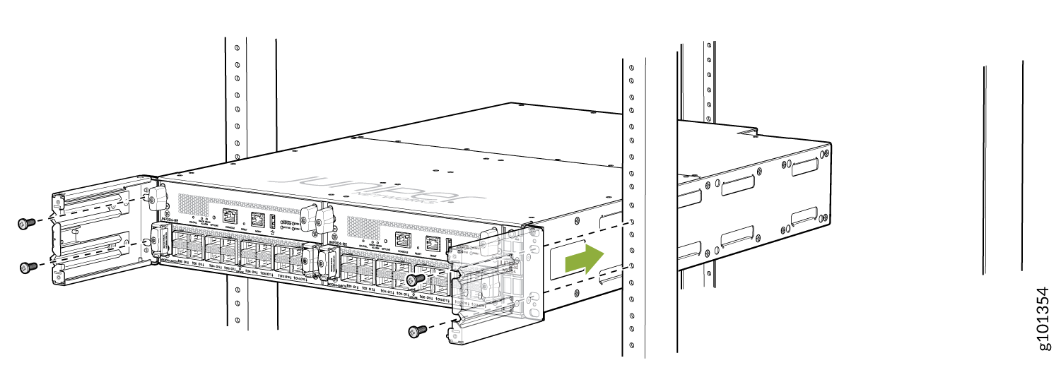Attach the Chassis to the Rack Front Posts