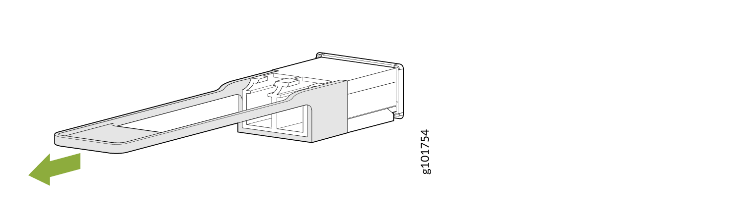 Diagram of a drawer being pulled left from a rectangular housing with label g101754.