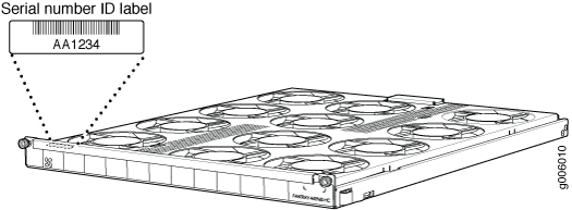 MX960 Fan Tray Serial Number Label