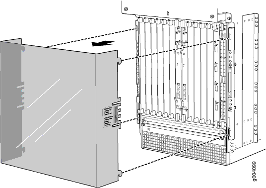 Technical diagram of a modular electronic system showing internal slots for circuit boards and exploded views of components.