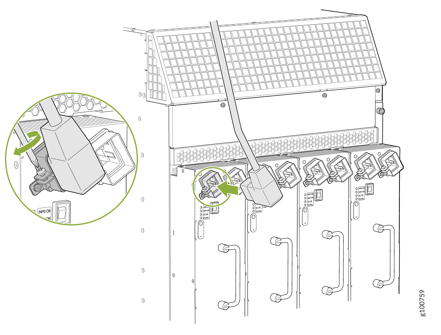 MX960 with One High-Capacity Second-Generation AC Power Feed Connected