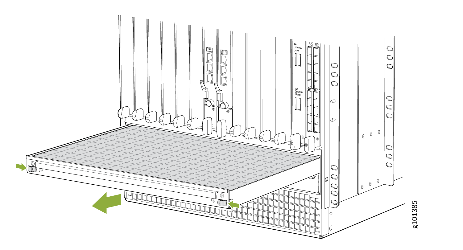 Removing the Normal-Capacity Air Filter Tray from the Chassis