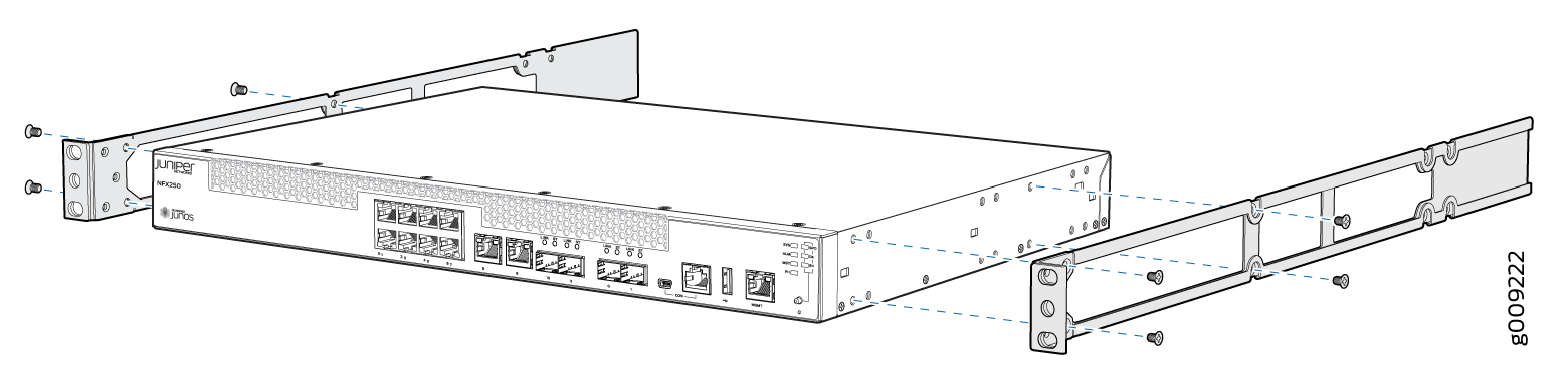 Attaching the Front-Mounting Bracket to the Device Chassis
